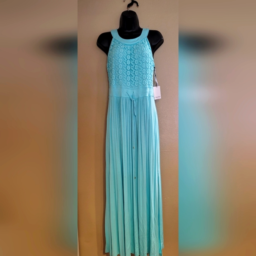 Turquoise Calvin Klein Maxi dress NWT